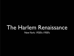 Harlem Renaissance New York: 1920’S-1930’S History
