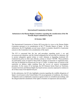 International Commission of Jurists Submission to the Human Rights