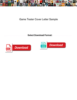 Game Tester Cover Letter Sample