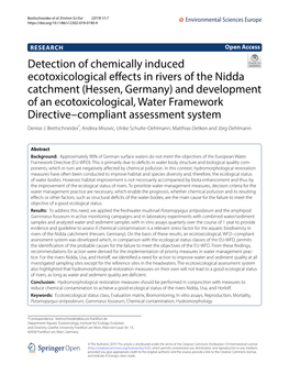 Detection of Chemically Induced Ecotoxicological Effects in Rivers Of
