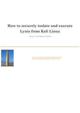 How to Securely Isolate and Execute Lynis from Kali Linux