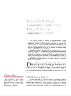 What Role Does Consumer Sentiment Play in the U.S. Economy?