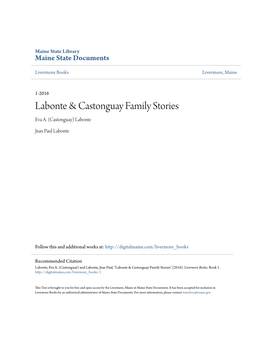 Labonte & Castonguay Family Stories