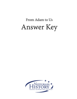 Answer Key from Adam to Us Answer Key