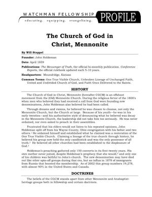 The Church of God in Christ, Mennonite Profile