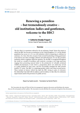Old Institution: Ladies and Gentlemen, Welcome to the BBC! By