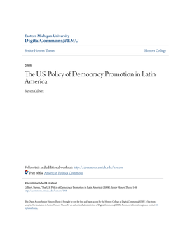 The U.S. Policy of Democracy Promotion in Latin America