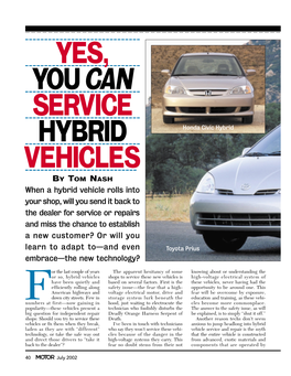 Yes, Youcan Service Hybrid Vehicles