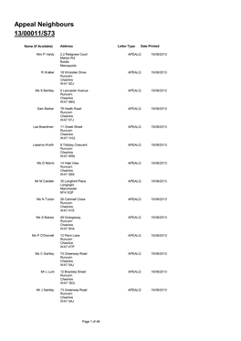 13/00011/S73 Appeal Neighbours