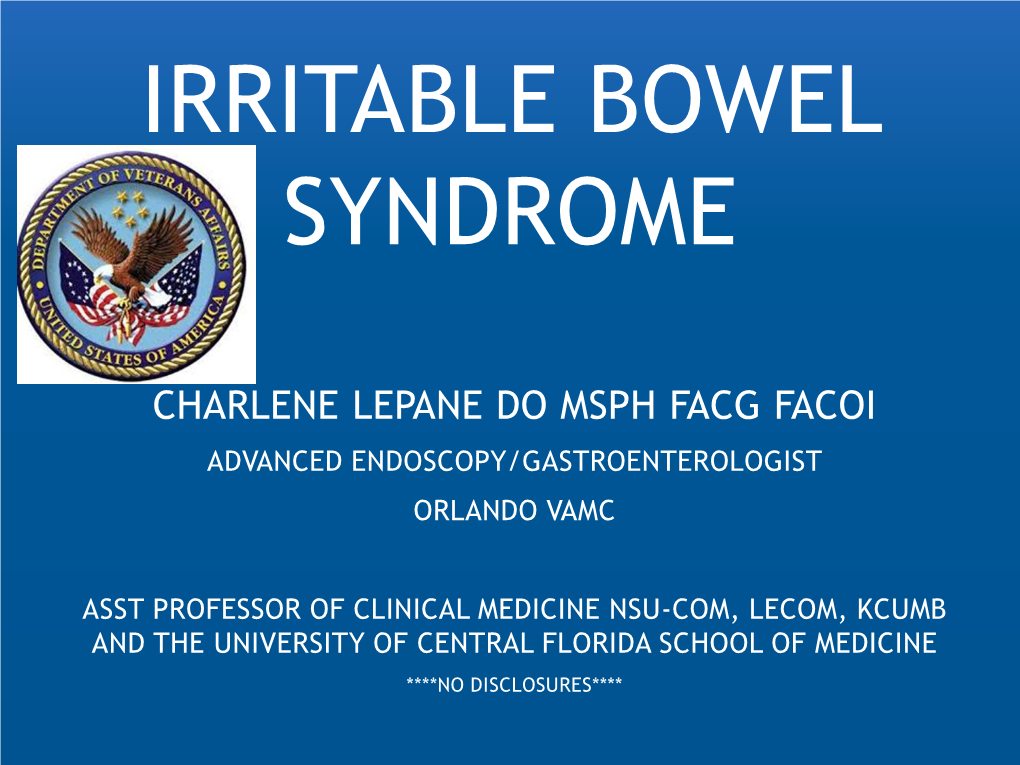 Irritable Bowel Syndrome