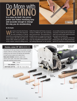 Do More with DOMINO in a Class by Itself, This Pricey Power Tool Makes Mortising Easy and Accurate Enough to Change 1