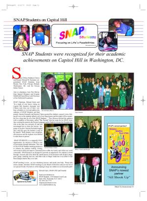 SNAP Students Were Recognized for Their Academic Achievements on Capitol Hill in Washington, DC