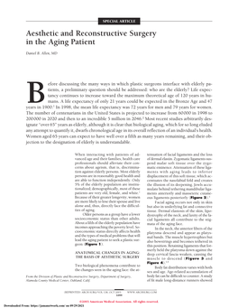 Aesthetic and Reconstructive Surgery in the Aging Patient