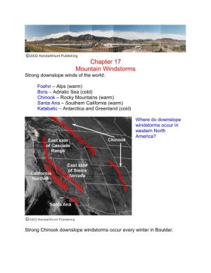 Chapter 17 Mountain Windstorms Strong Downslope Winds of the World