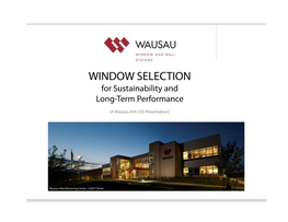 WINDOW SELECTION for Sustainability and Long-Term Performance