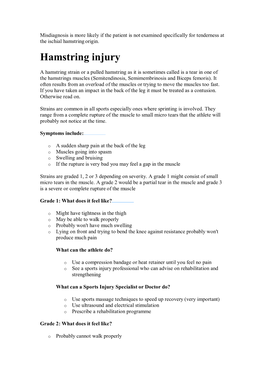 Hamstring Injury