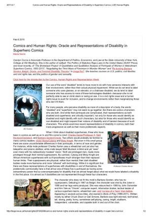 Oracle and Representations of Disability in Superhero Comics | LSE Human Rights