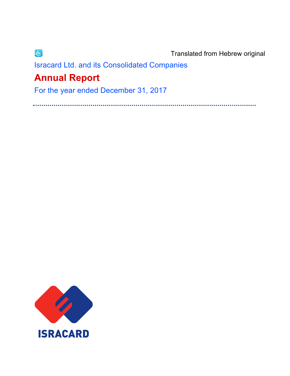 Isracard Ltd. and Its Consolidated Companies Annual Report for the Year Ended December 31, 2017