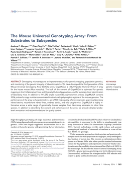 The Mouse Universal Genotyping Array: from Substrains to Subspecies