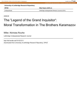 Legend of the Grand Inquisitor': Moral Transformation in the Brothers Karamazov