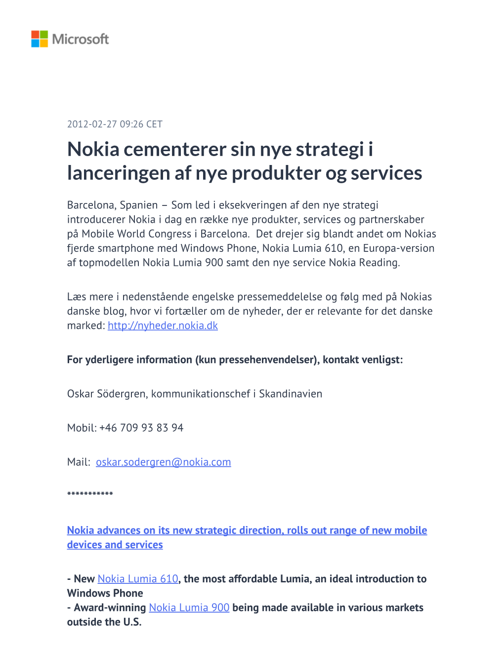 Nokia Cementerer Sin Nye Strategi I Lanceringen Af Nye Produkter Og Services