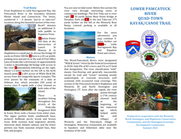 Lower Pawcatuck River Quad-Town Kayak/Canoe Trail