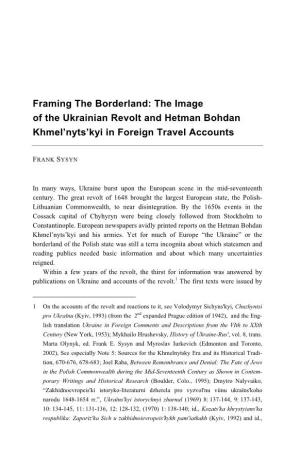 The Image of the Ukrainian Revolt and Hetman Bohdan Khmel’Nyts’Kyi in Foreign Travel Accounts