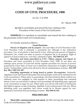 The Code of Civil Procedure, 1908