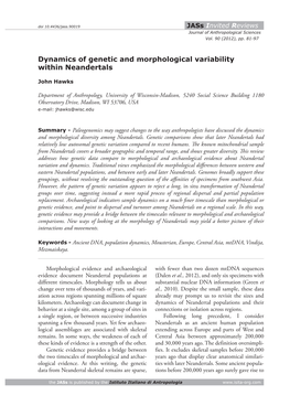 Dynamics of Genetic and Morphological Variability Within Neandertals