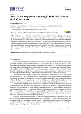 Predictable Trajectory Planning of Industrial Robots with Constraints