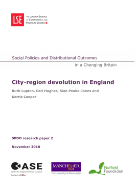 City-Region Devolution in England