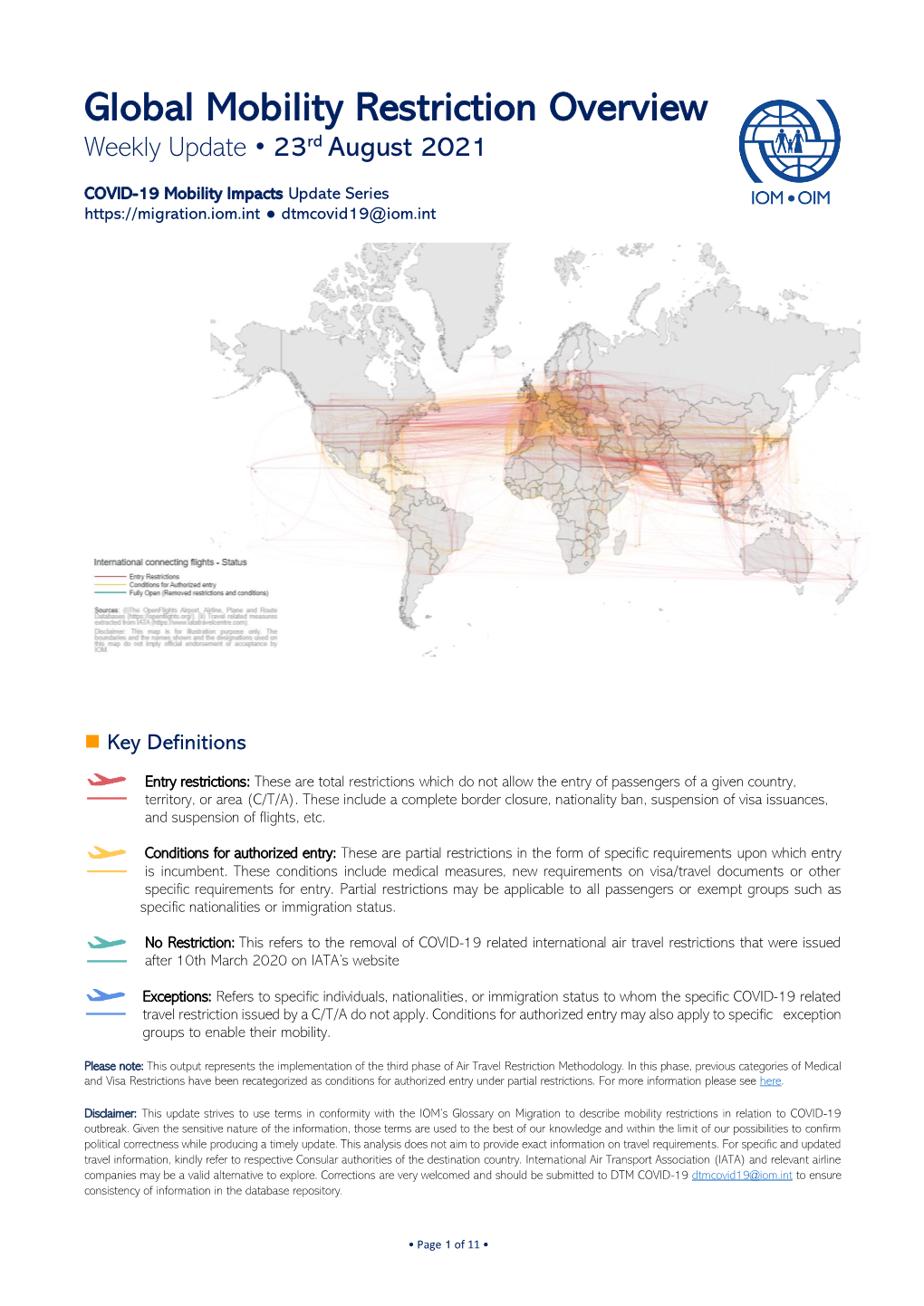 Global Mobility Restriction Overview Weekly Update • 23Rd August 2021