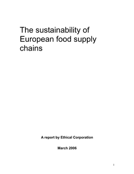The Sustainability of European Food Supply Chains