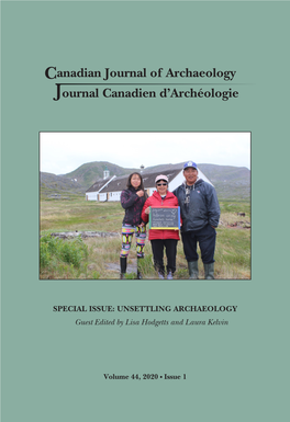 Canadian Journal of Archaeology Journal Canadien D'archéologie