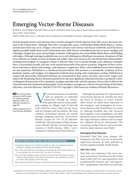 Emerging Vector-Borne Diseases MARK K