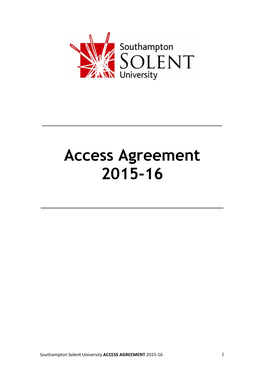 Access Agreement 2015-16