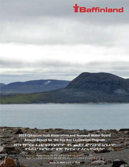 2019 QIA-NWB Annual Report for Eqe Bay Project Formatted