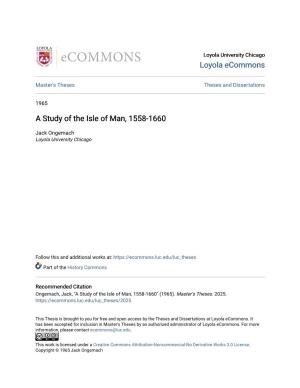A Study of the Isle of Man, 1558-1660