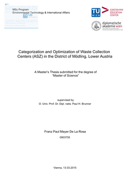 Categorization and Optimization of Waste Collection