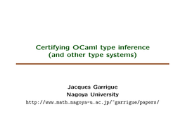 Certifying Ocaml Type Inference (And Other Type Systems)