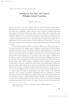 War, Race, and Nation in Philippine Colonial Transitions