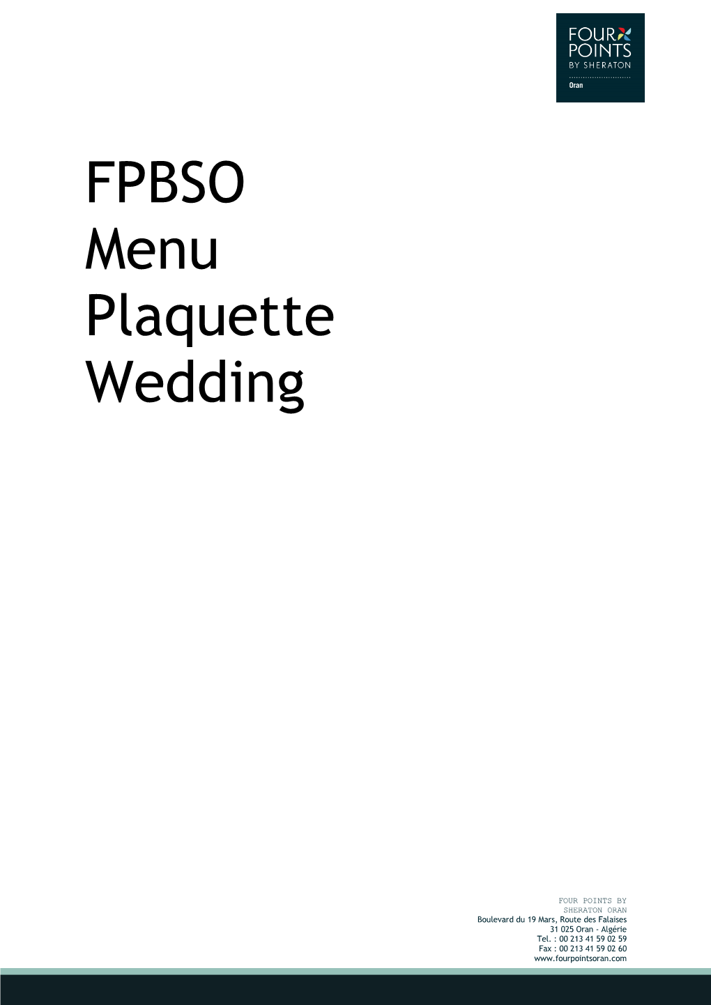 FPBSO Menu Plaquette Wedding