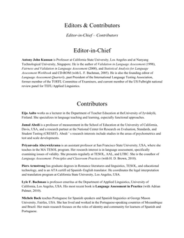 Editors & Contributors (Pdf)