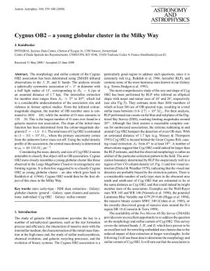 ASTRONOMY and ASTROPHYSICS Cygnus OB2 – a Young Globular