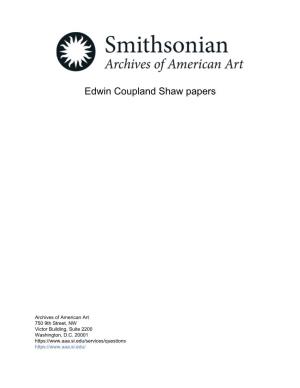 Edwin Coupland Shaw Papers