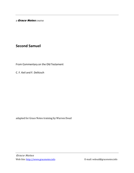 2 Samuel - Keil and Delitzsch Contents Introduction