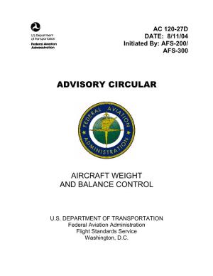Aircraft Weight and Balance Control