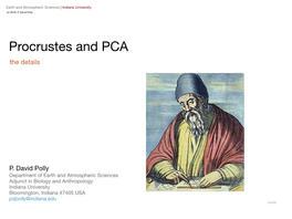 Procrustes and PCA the Details