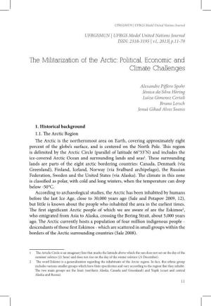 The Militarization of the Arctic: Political, Economic and Climate Challenges