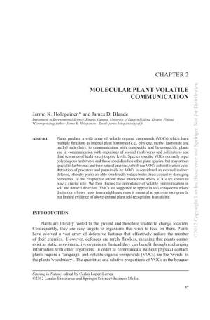 Chapter 2 Molecular Plant Volatile Communication